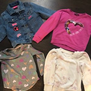 Girls Cat & Jack/Grayson Mini shirts/Barbie jean jacket bundle sizes 4-5